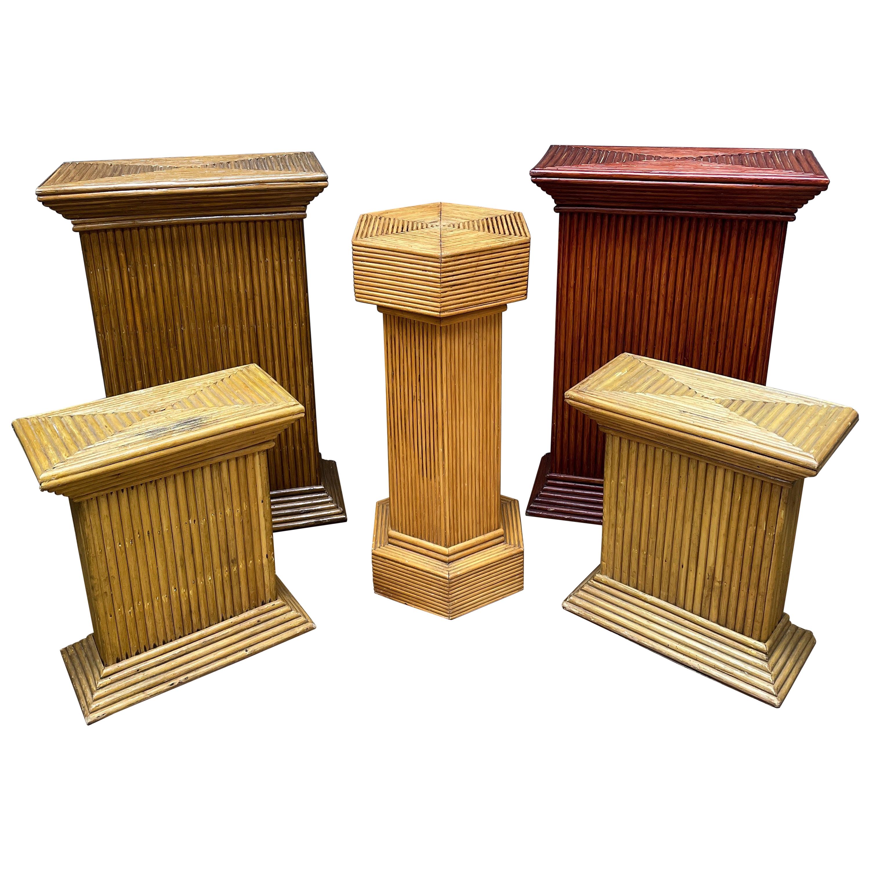 Collection of Rattan Pedestals