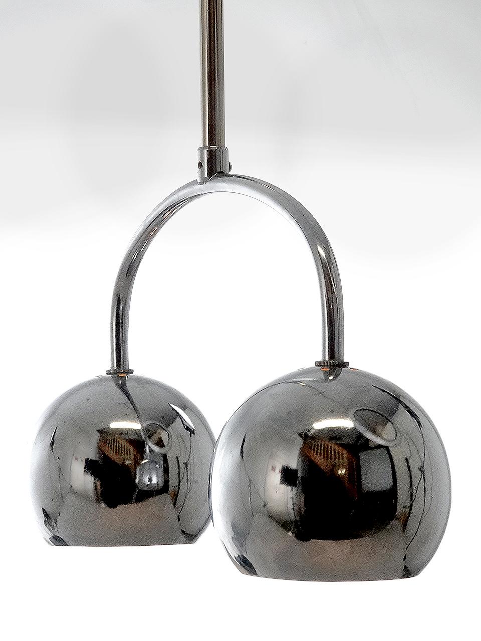 Collection of Robert Sonneman Double Sphere Pendents (amerikanisch) im Angebot