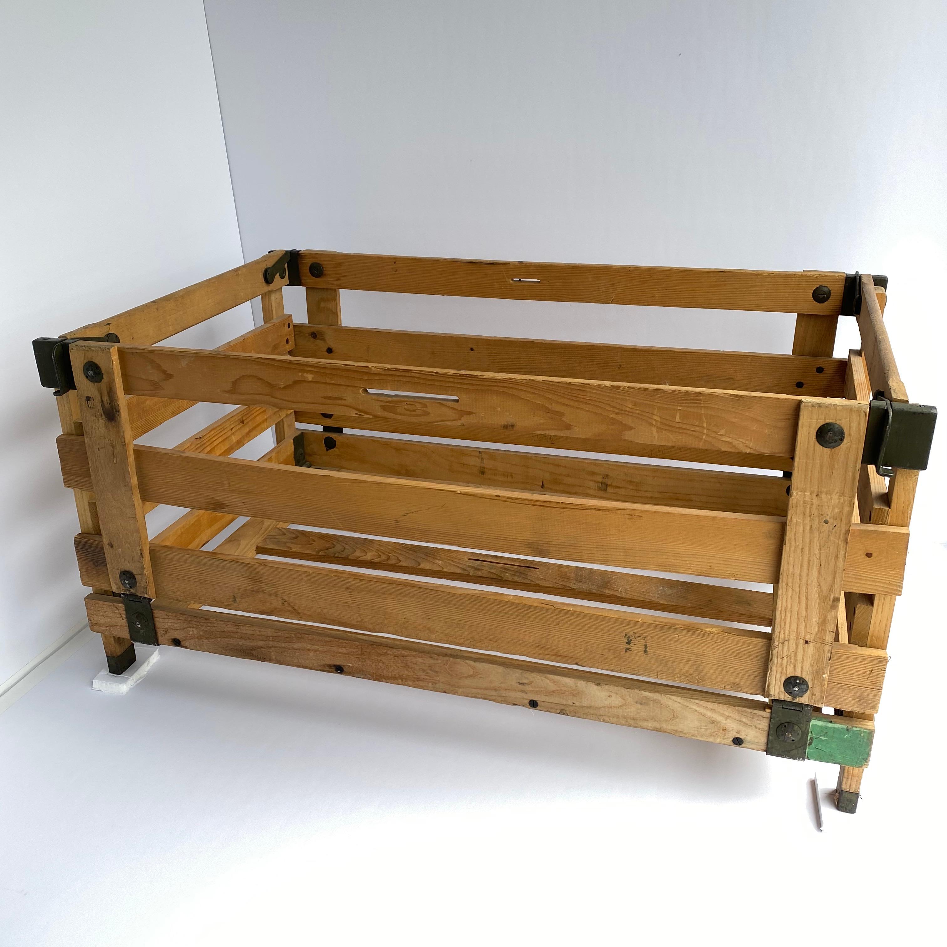 Wood Collection of Rustic American Vintage Collapsible Crates