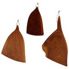 Vintage Collection of Sculptural Walnut Cutting Boards by Dirk Rosse