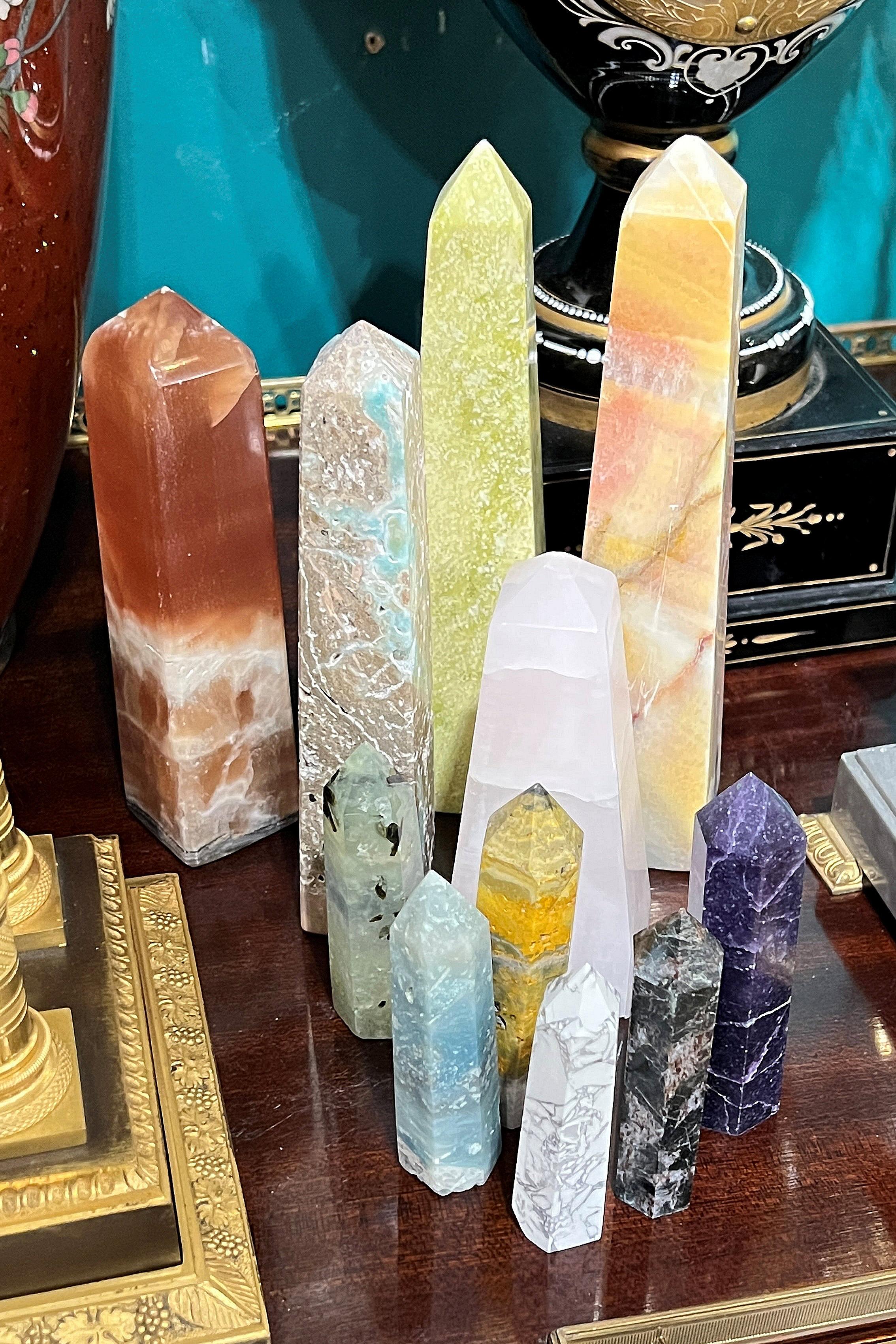 Collection of Semi Precious Stone Obelisks For Sale 1