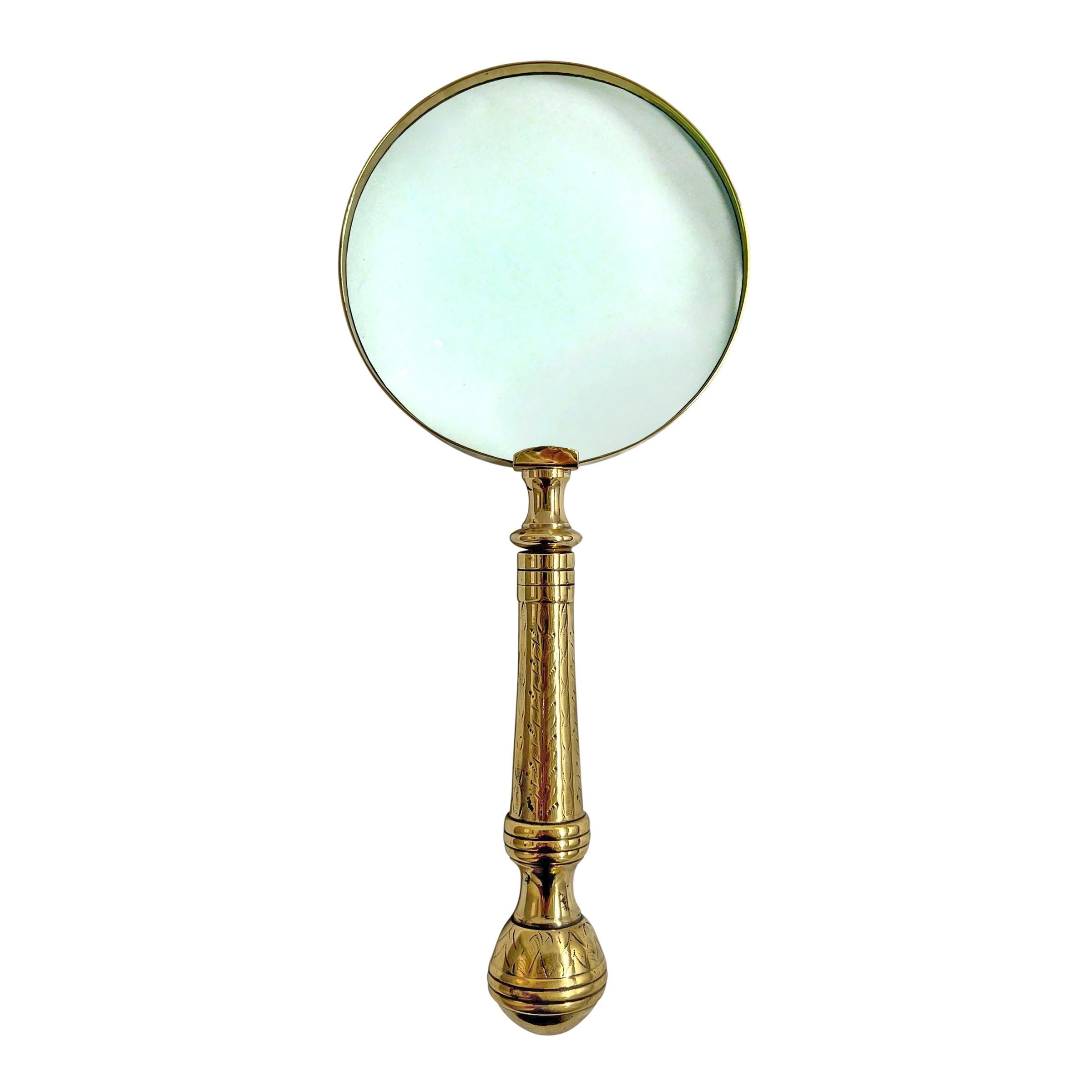 Collection of Seven 19th Century English Brass Magnifying Glasses on Mounts For Sale 1