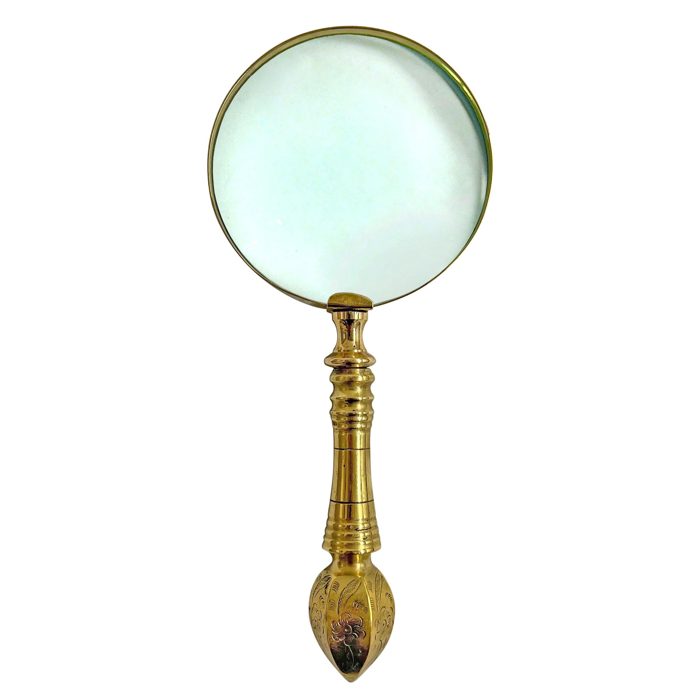 Collection of Seven 19th Century English Brass Magnifying Glasses on Mounts For Sale 4