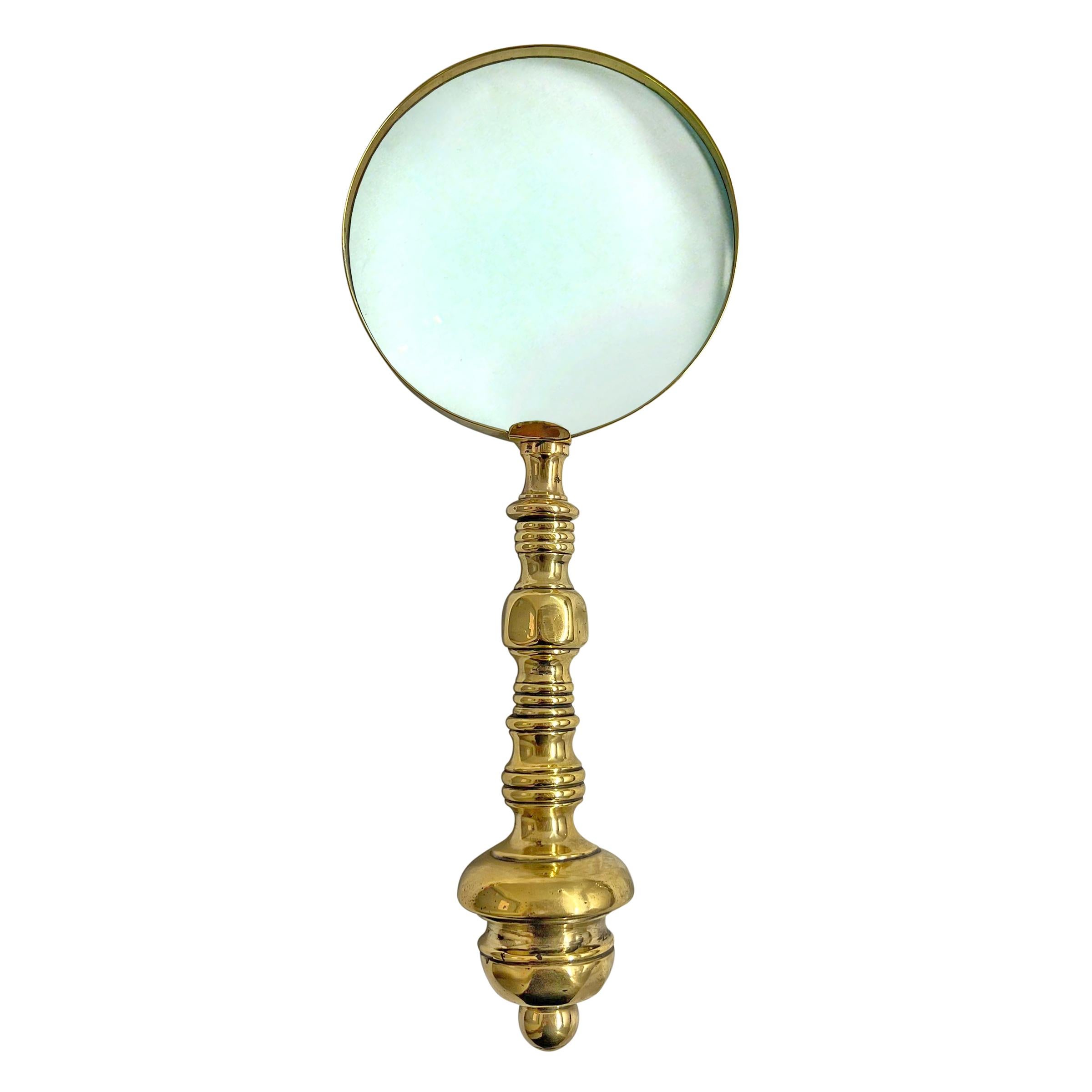 Collection of Seven 19th Century English Brass Magnifying Glasses on Mounts For Sale 5