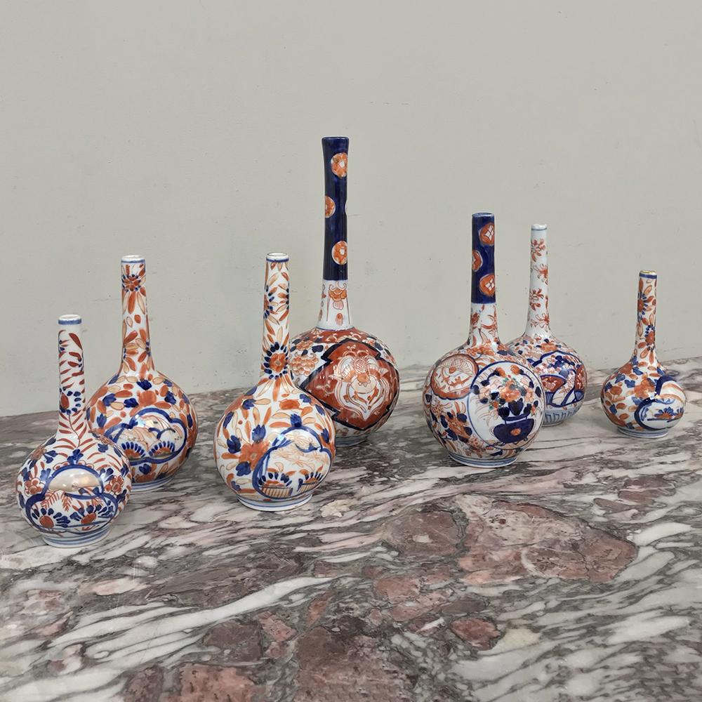 Meiji Collection of Seven 19th Century Imari Bud Vases