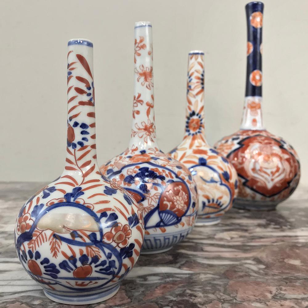 Japanese Collection of Seven 19th Century Imari Bud Vases