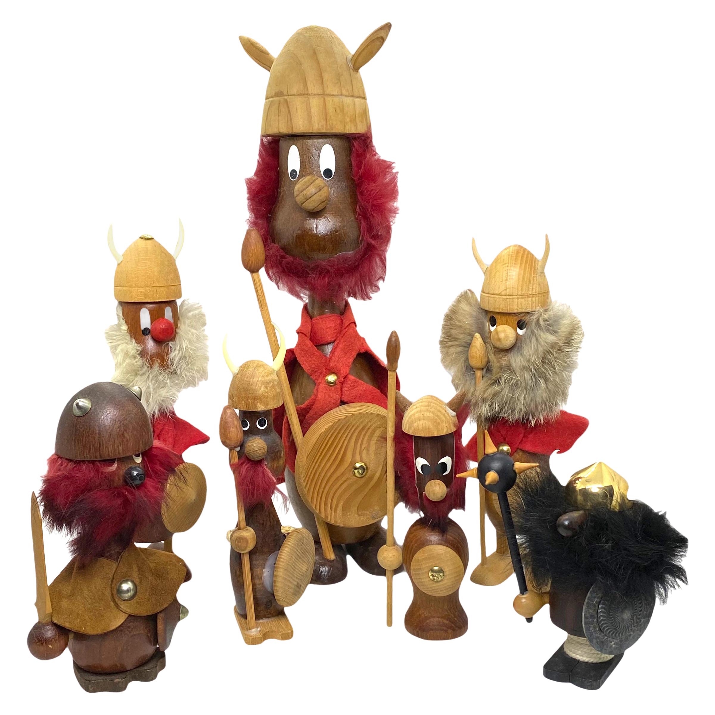 Collection de sept Vikings danois par Hans Bolling et Bojesen