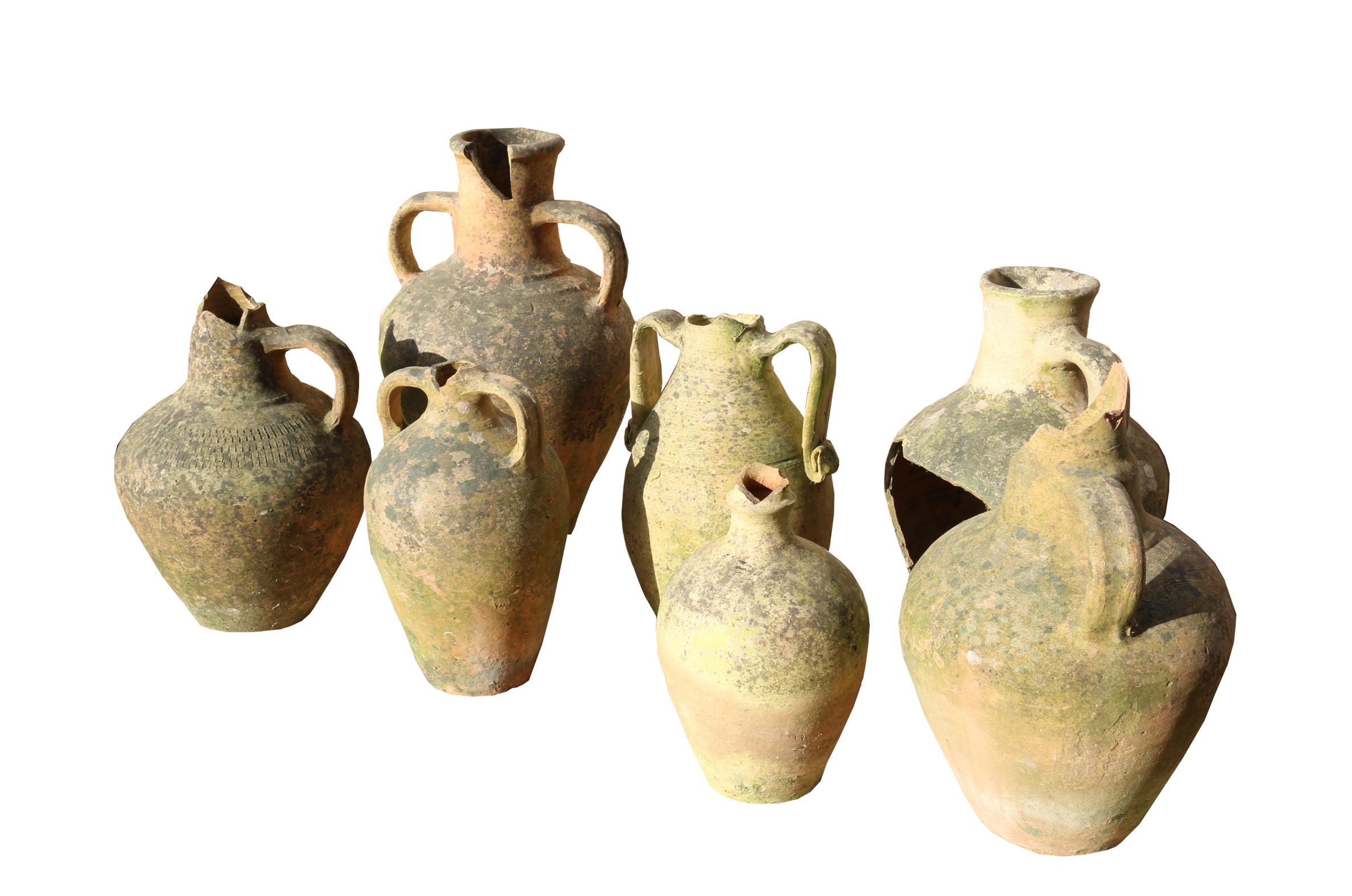 Collection of Seven Mediterranean Terracotta Storage Jars In Good Condition In Wormelow, Herefordshire