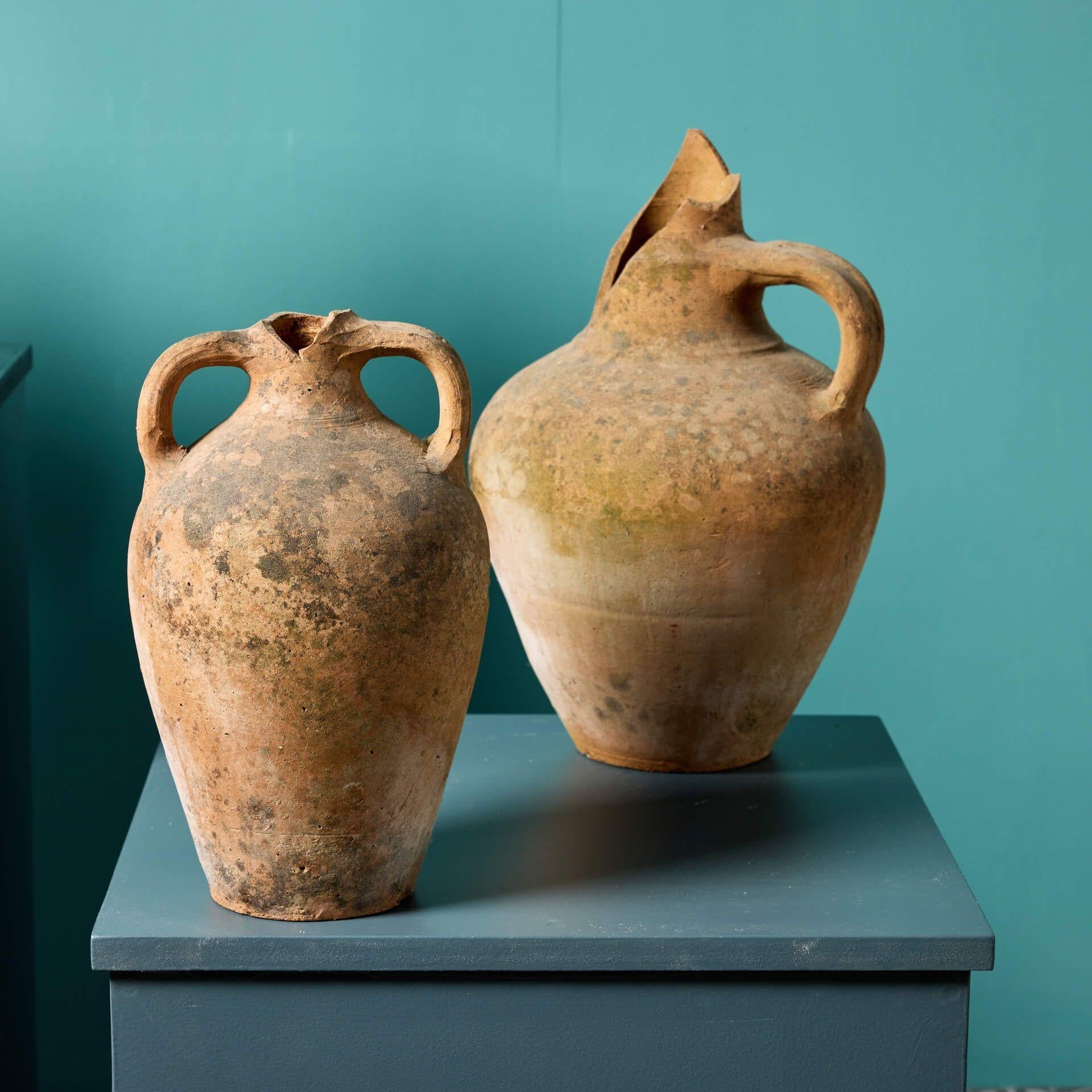 20th Century Collection of Seven Mediterranean Terracotta Storage Jars For Sale