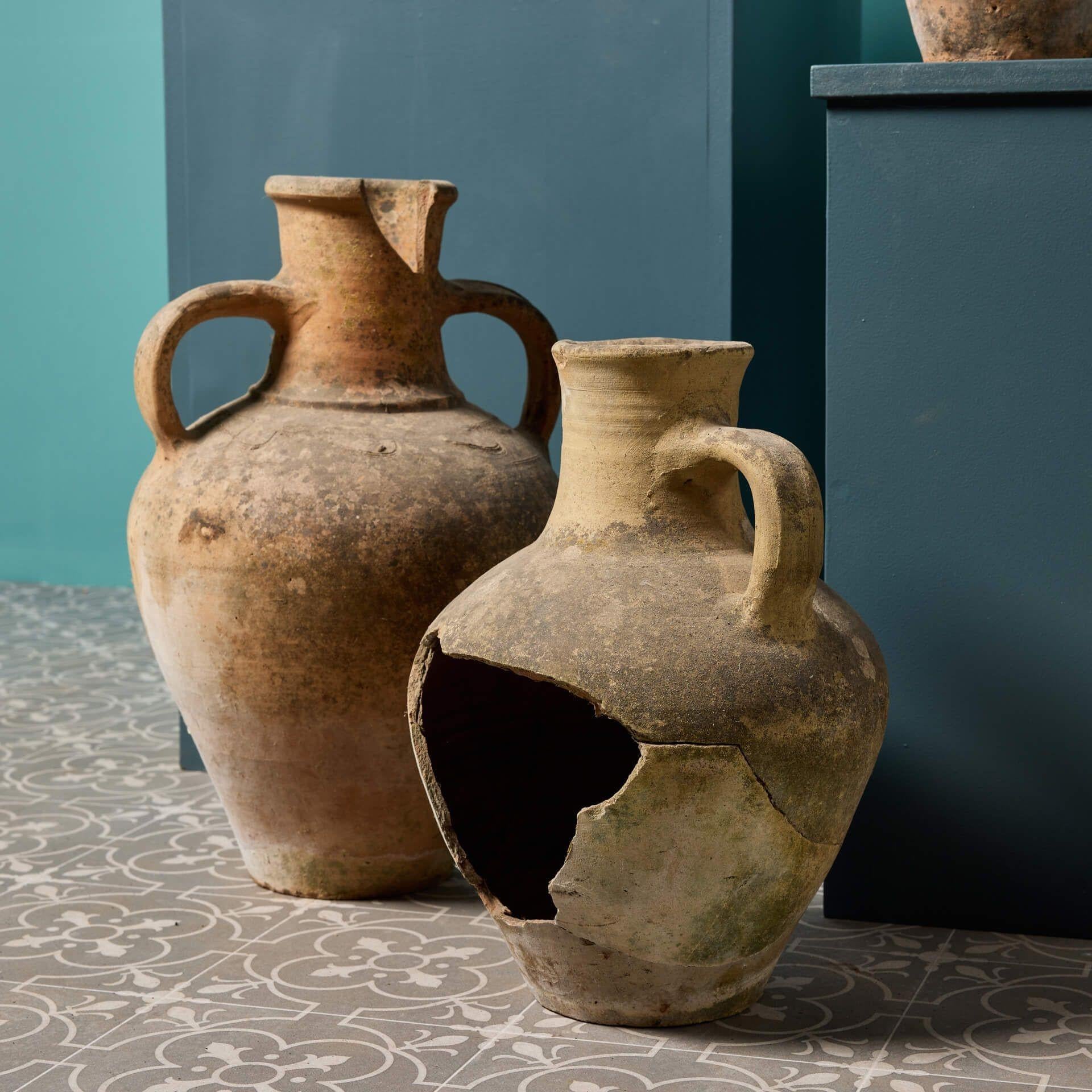 Collection of Seven Mediterranean Terracotta Storage Jars For Sale 1