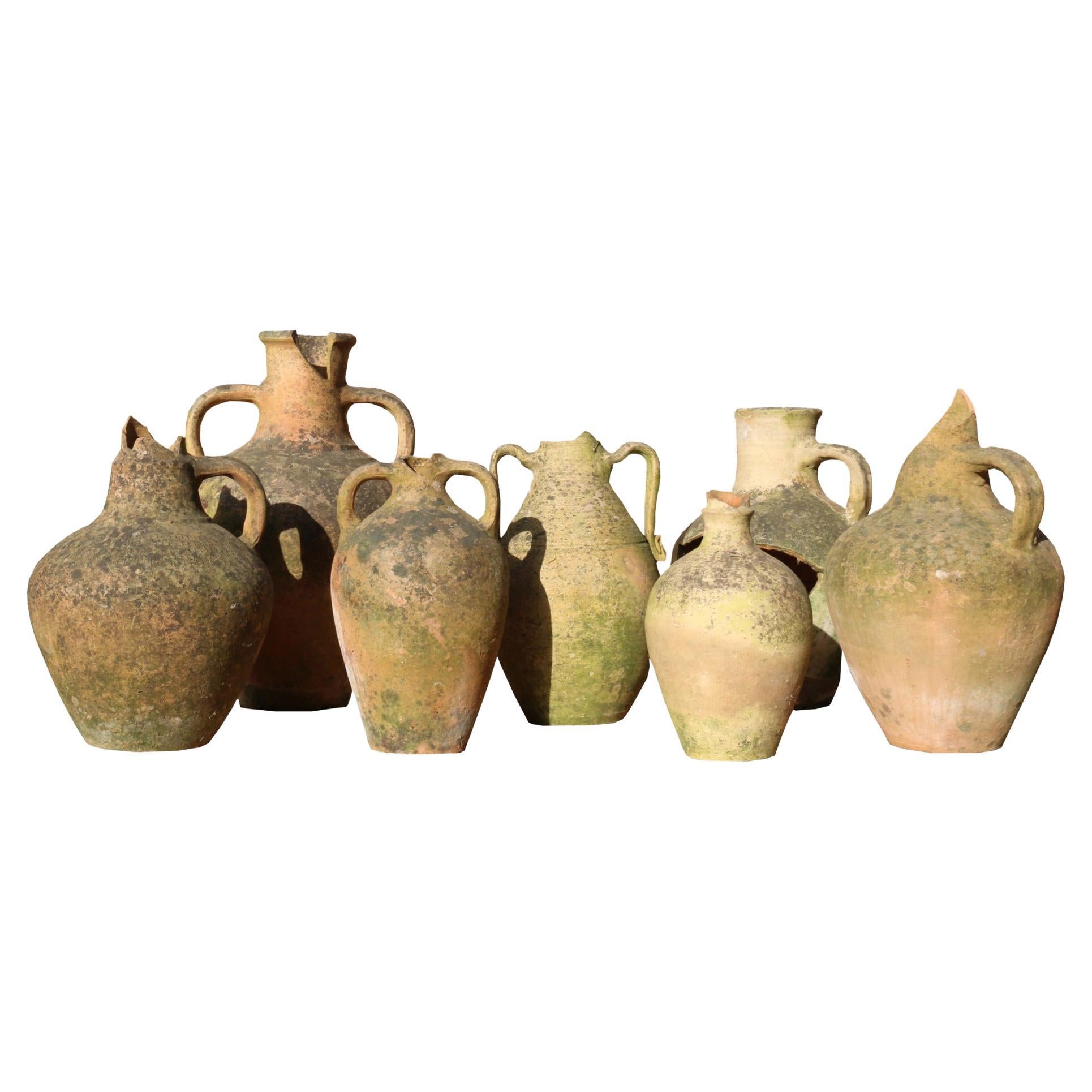 Collection of Seven Mediterranean Terracotta Storage Jars