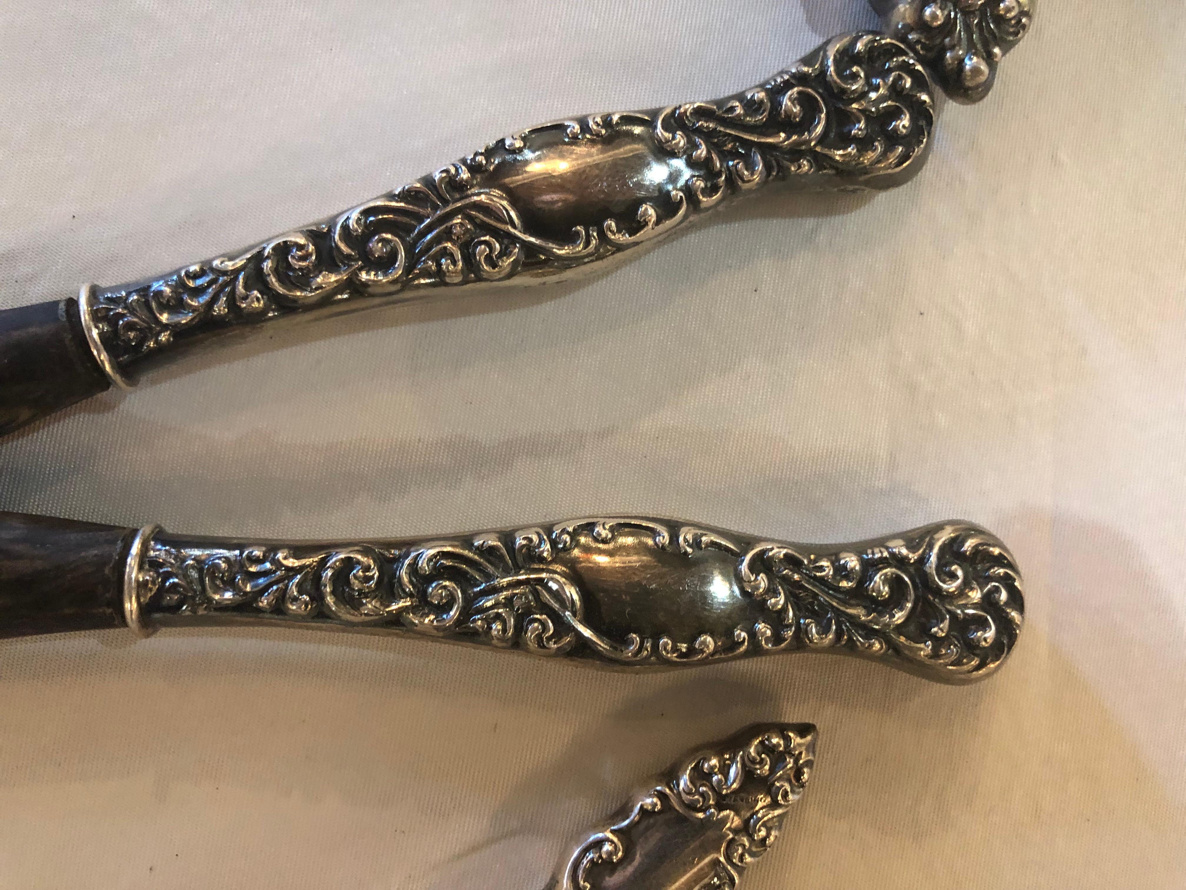Collection of Seven Sterling Handled Antique Glove Stretchers 6