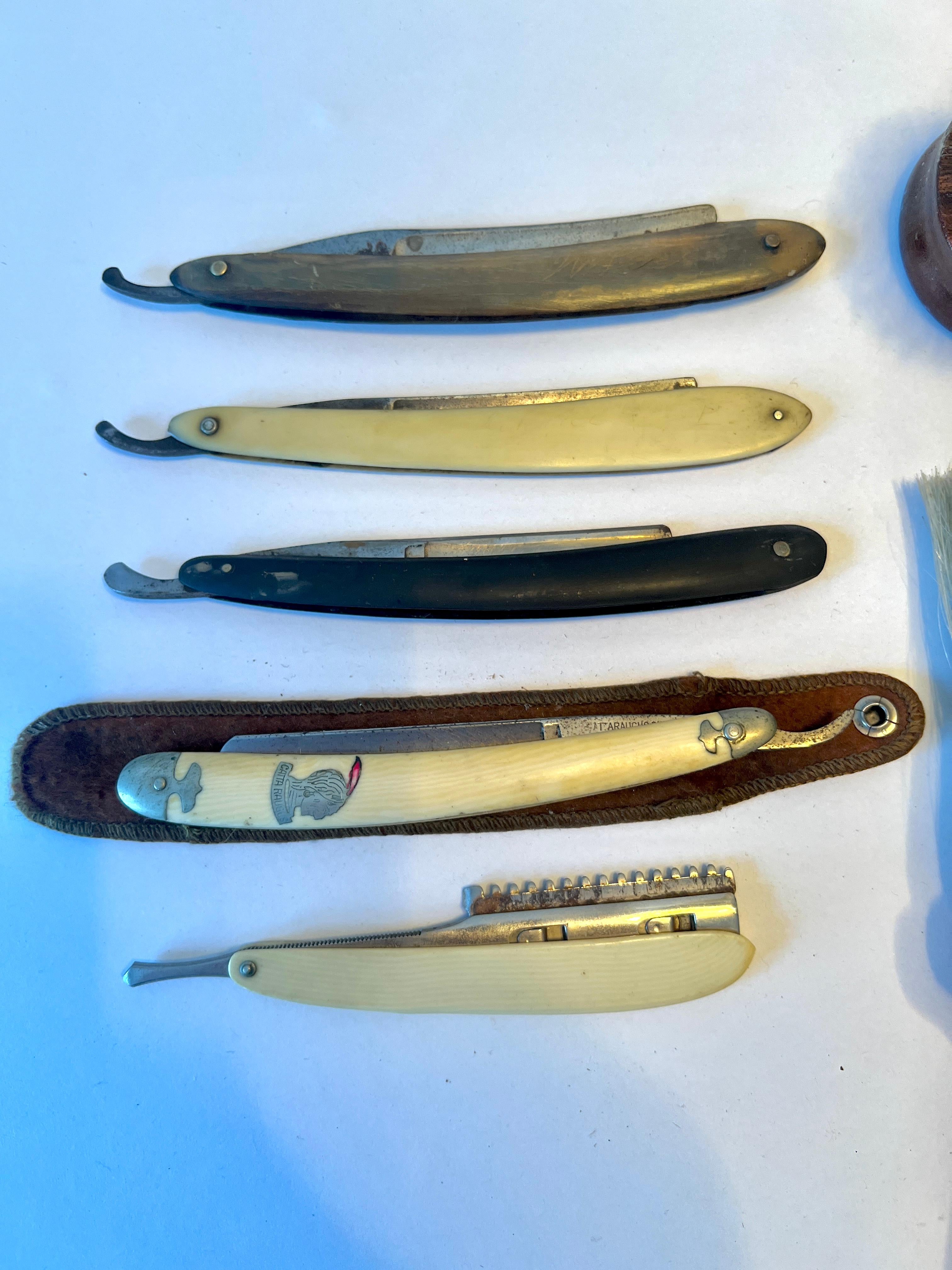 Collection of Shaving Razors Brushes and Clothing Brush For Sale 3