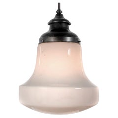 Collection of Simple and Elegant Milk Glass School House Pendents