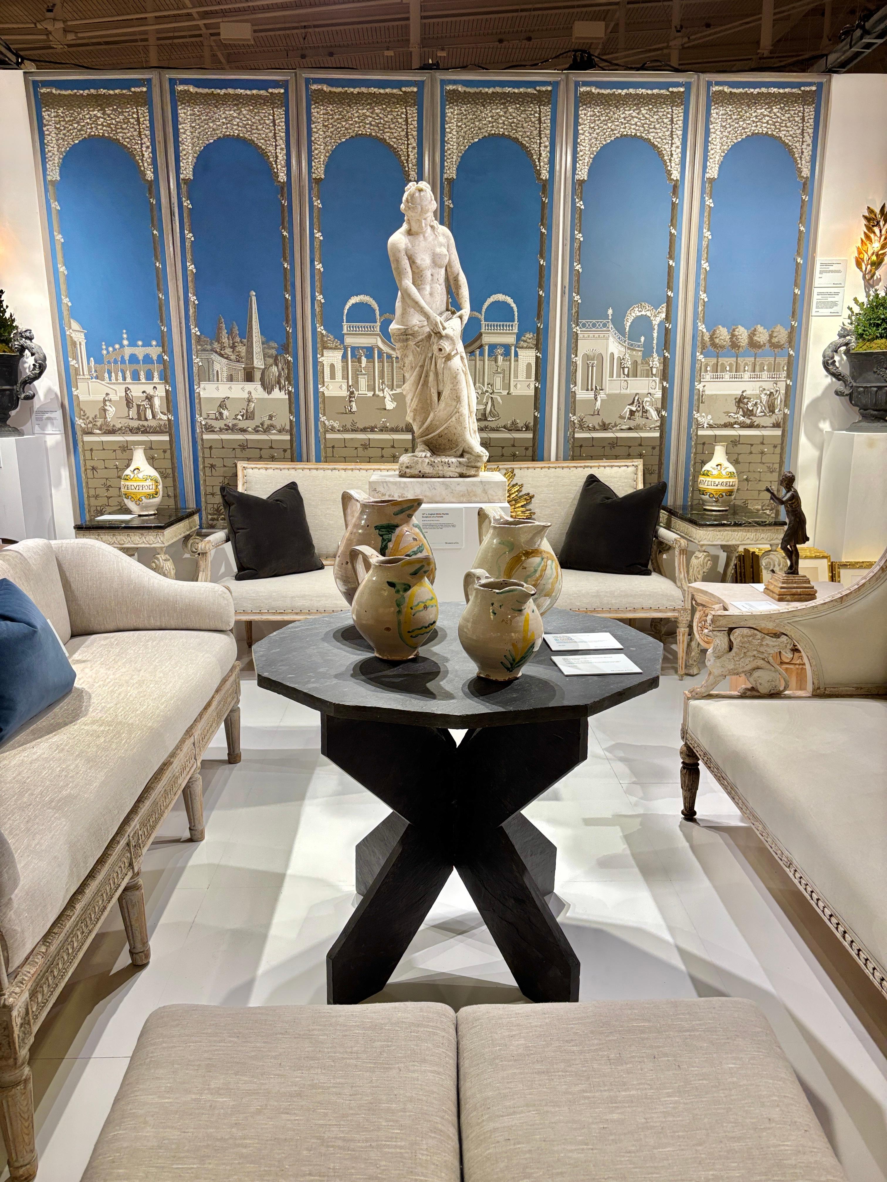 The Collective of Six 19th c. Panneaux de papier peint panoramiques encadrés French Directoire en vente 7