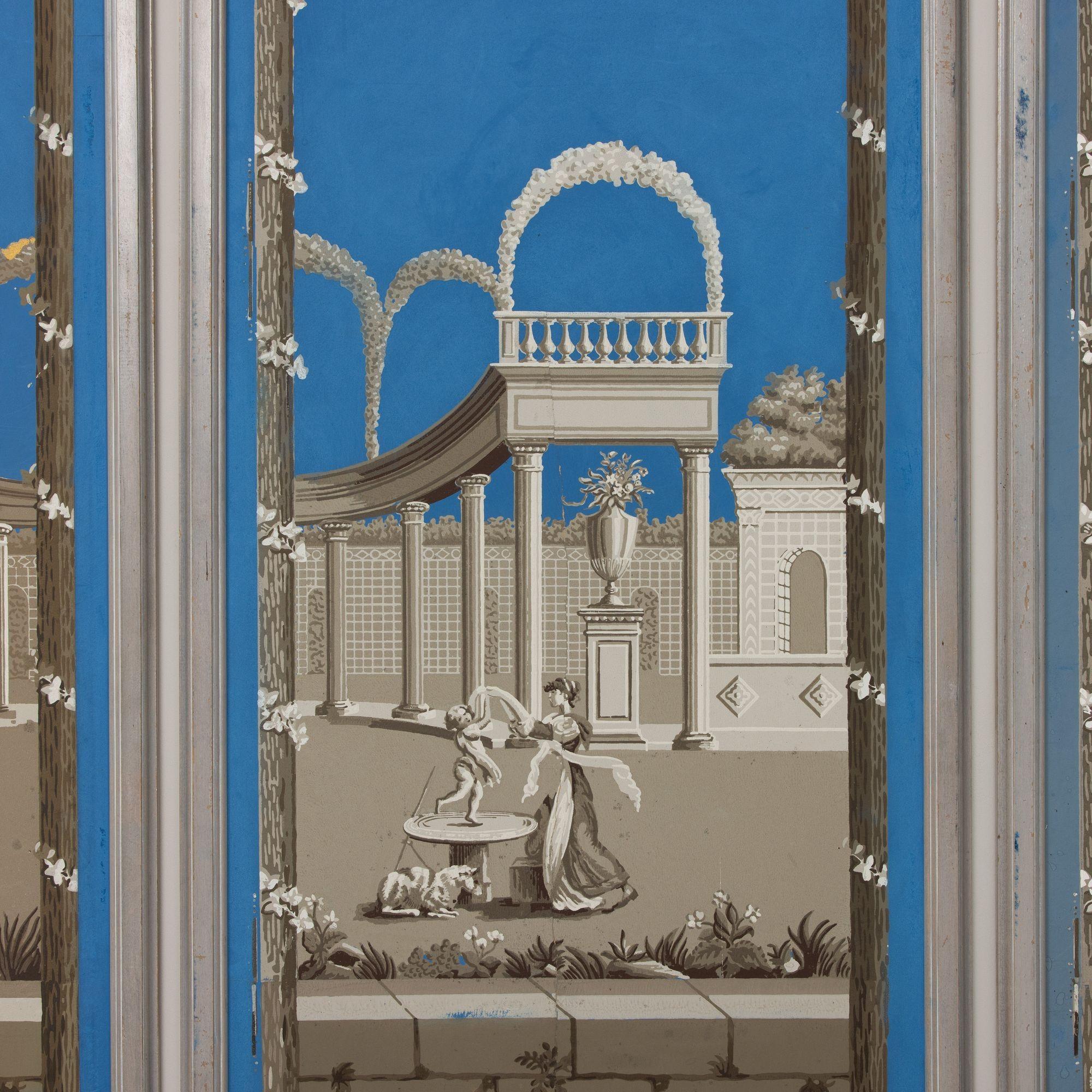 Sammlung von sechs Exemplaren aus dem 19. French Directoire Gerahmte Panorama-Tapeten-Paneele im Zustand „Gut“ im Angebot in Wichita, KS