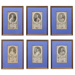 Collection of Six 19th Century European Ecclesiastical Framed Portraits