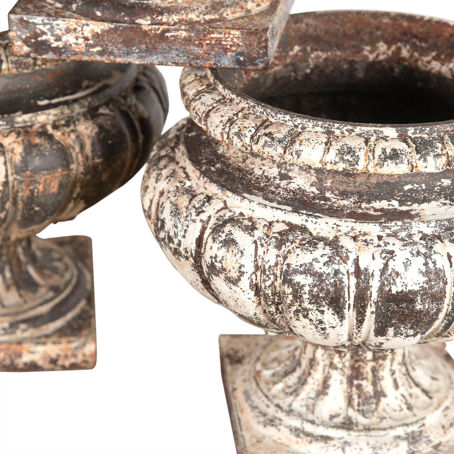 Iron Collection of Six 19th Century Pumpkin Urns