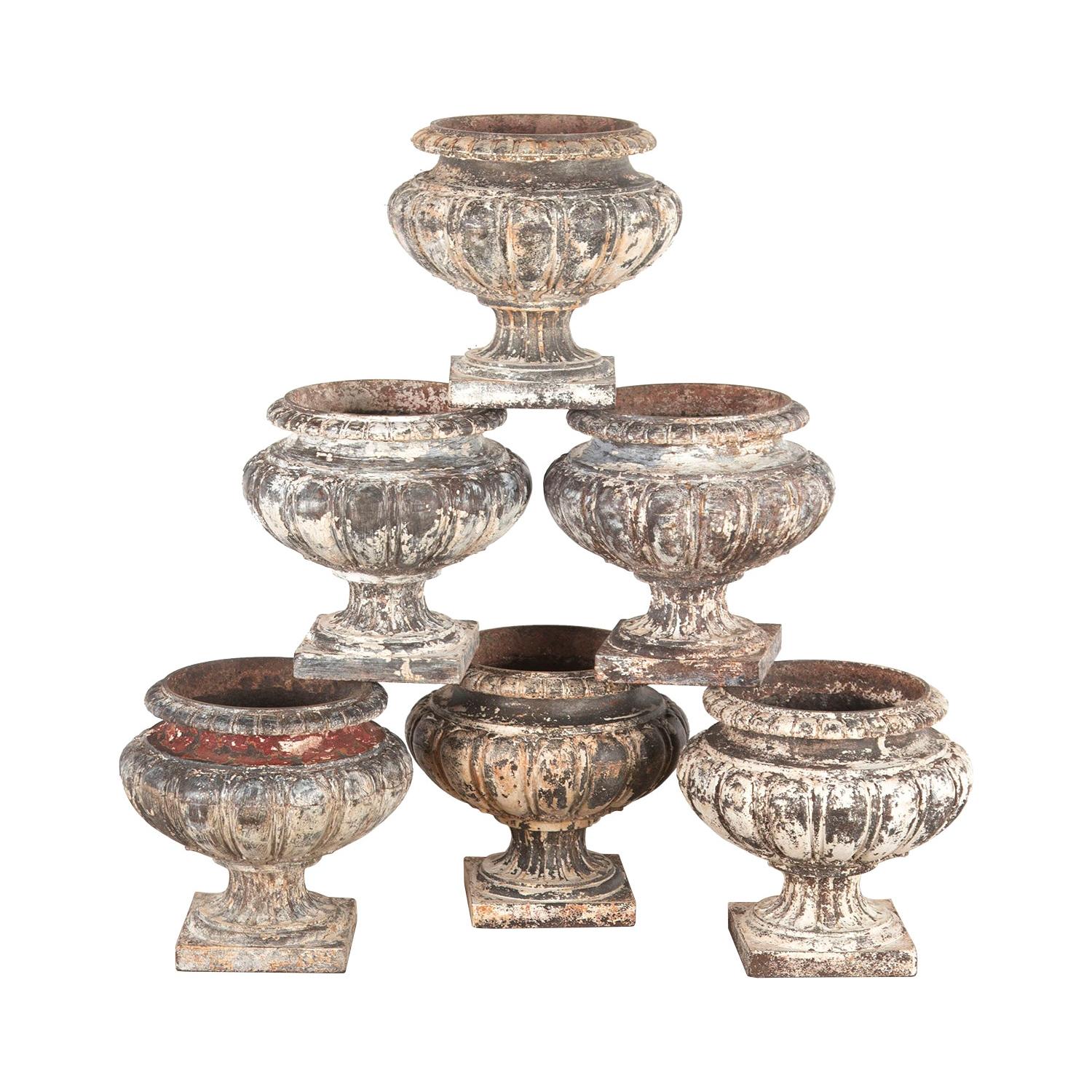 Collection of Six 19th Century Pumpkin Urns