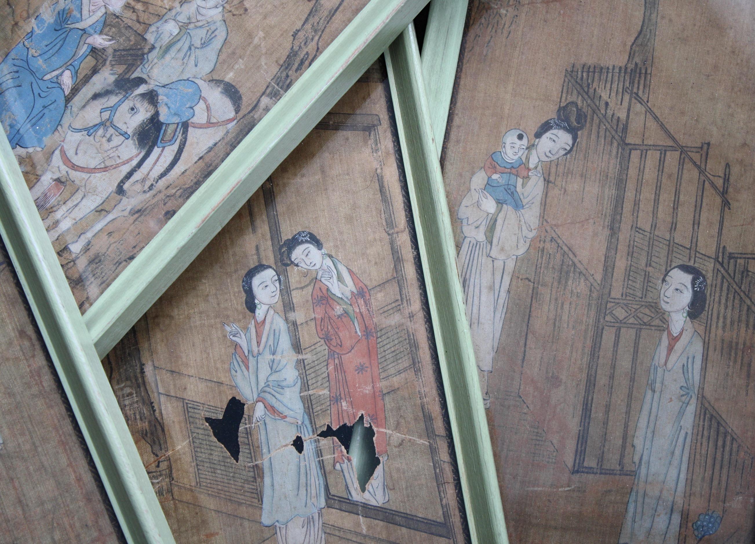 Collection of Six 19th Century Watercolour on Rice Paper Oriental Scenes For Sale 8