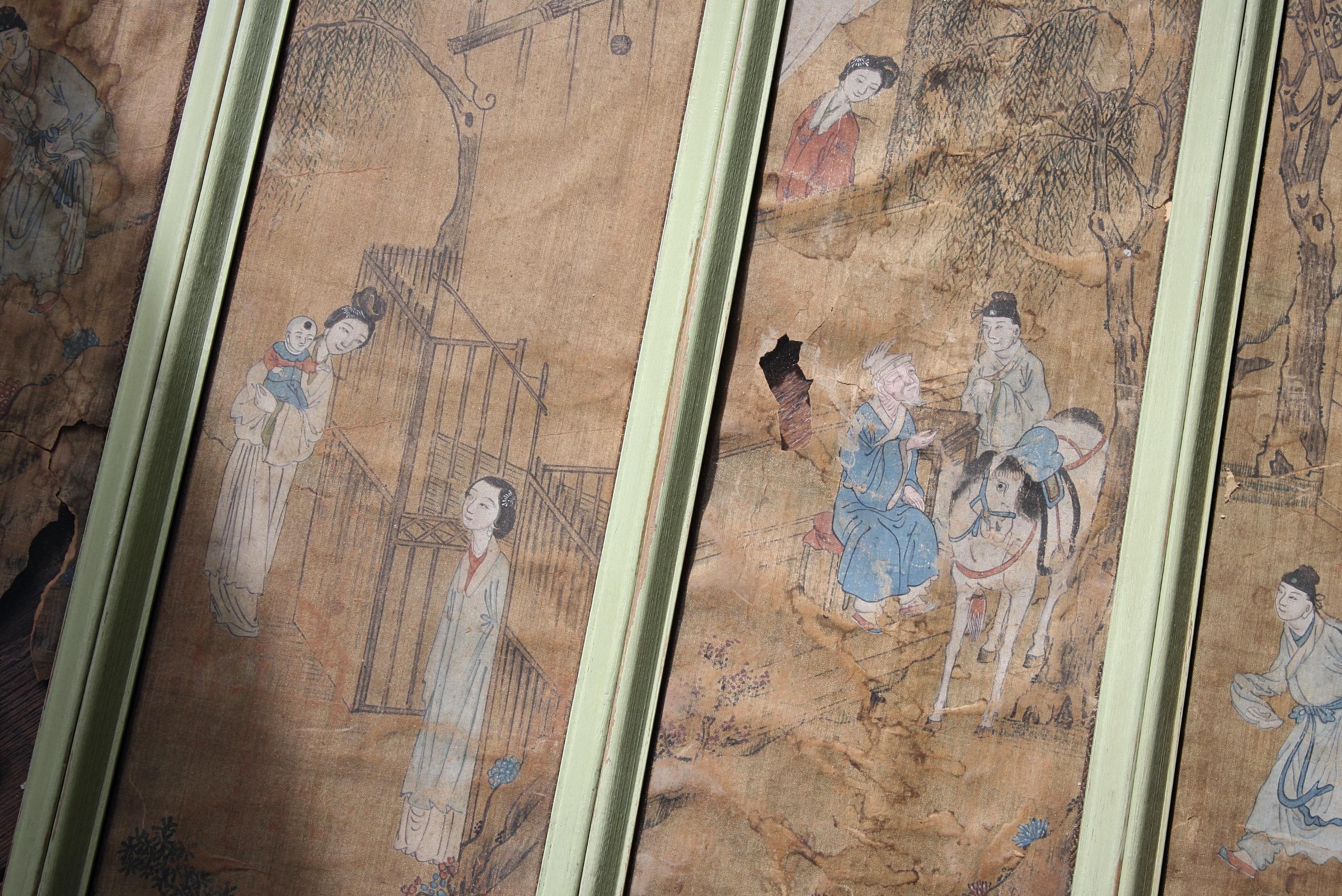 Collection of Six 19th Century Watercolour on Rice Paper Oriental Scenes For Sale 1