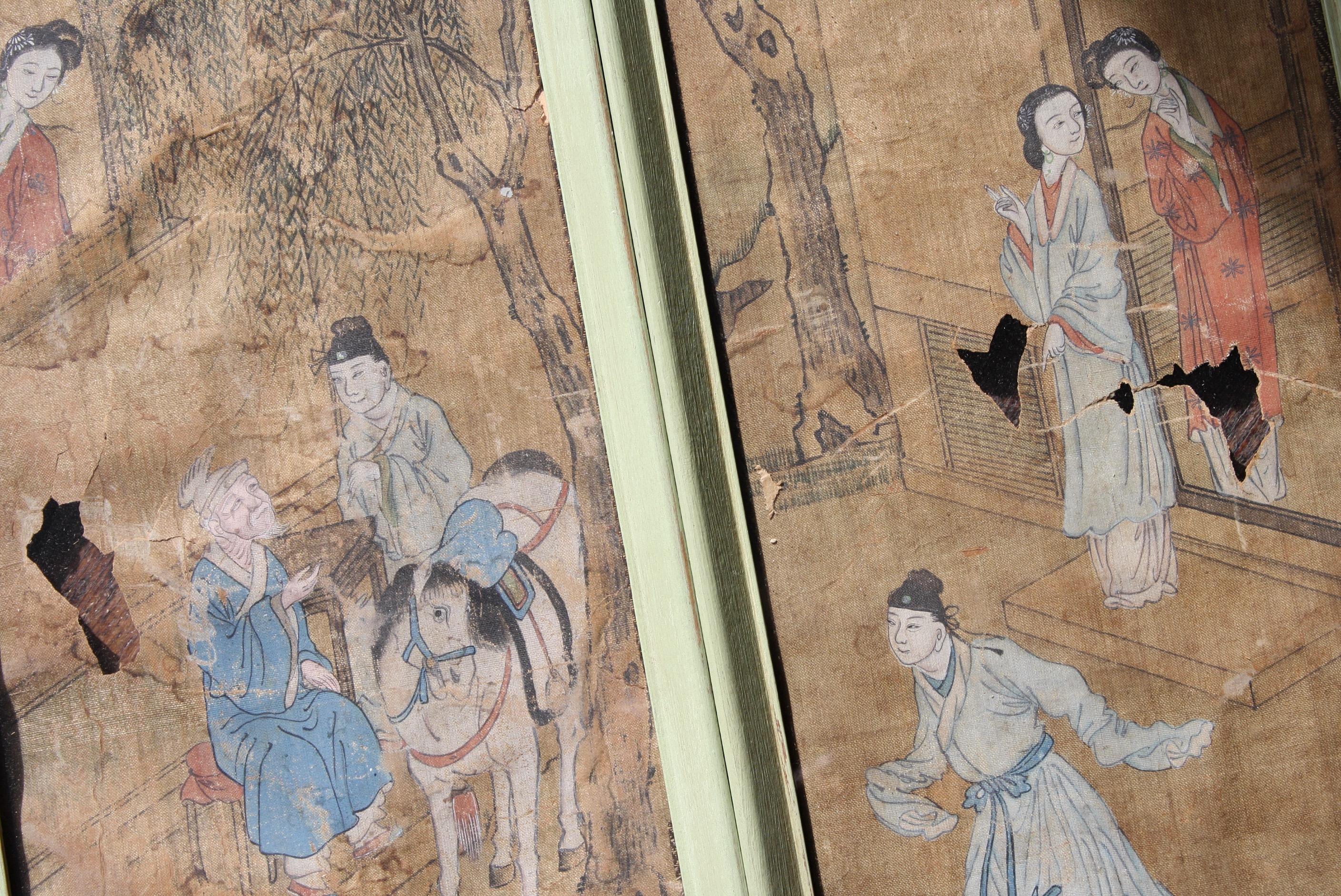Collection of Six 19th Century Watercolour on Rice Paper Oriental Scenes For Sale 2