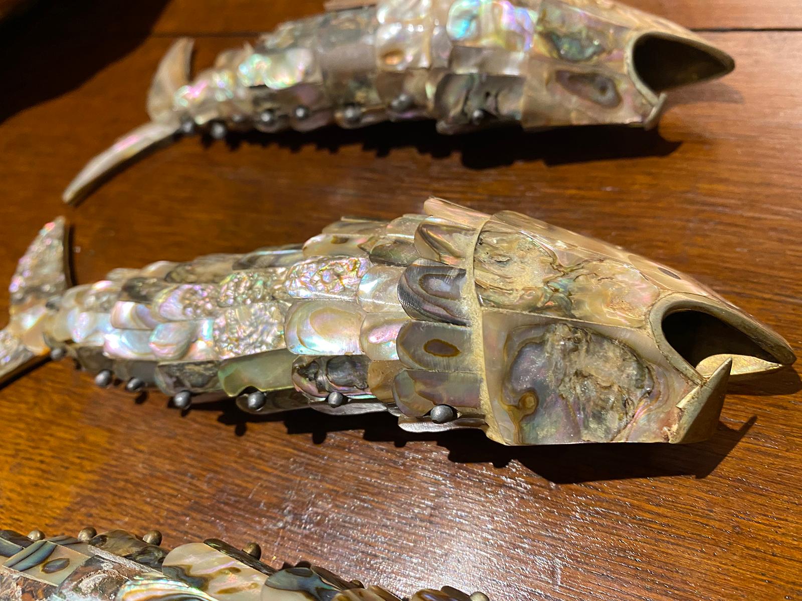 Collection of Six 20th Century Mexican Abalone & Reticulated Fish For Sale 7