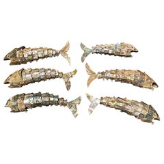 Collection of Six 20th Century Mexican Abalone & Reticulated Fish