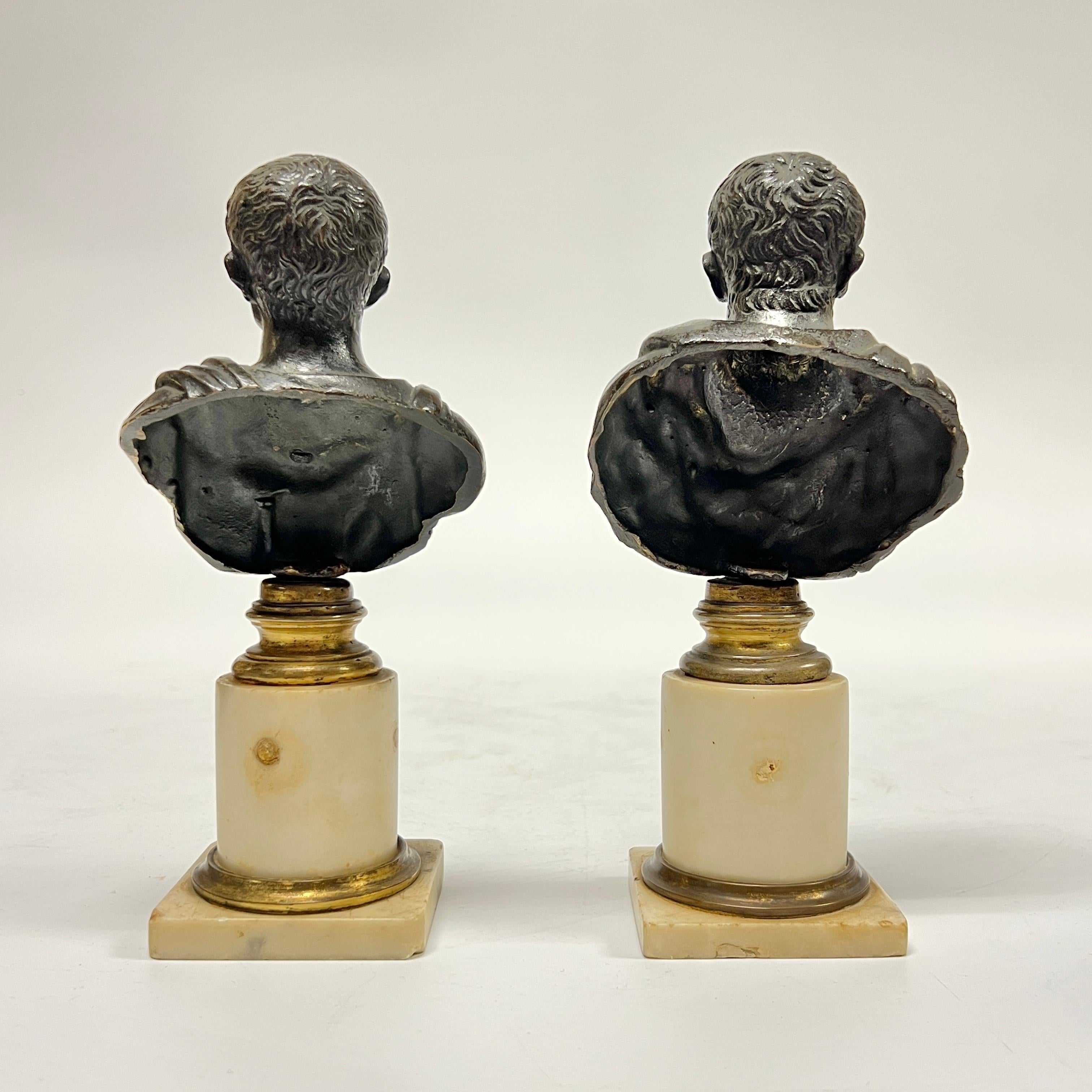 Collection'S di sei (6) busti di bronzo in marmo del Grand Tour di Imperatori Romani in vendita 3