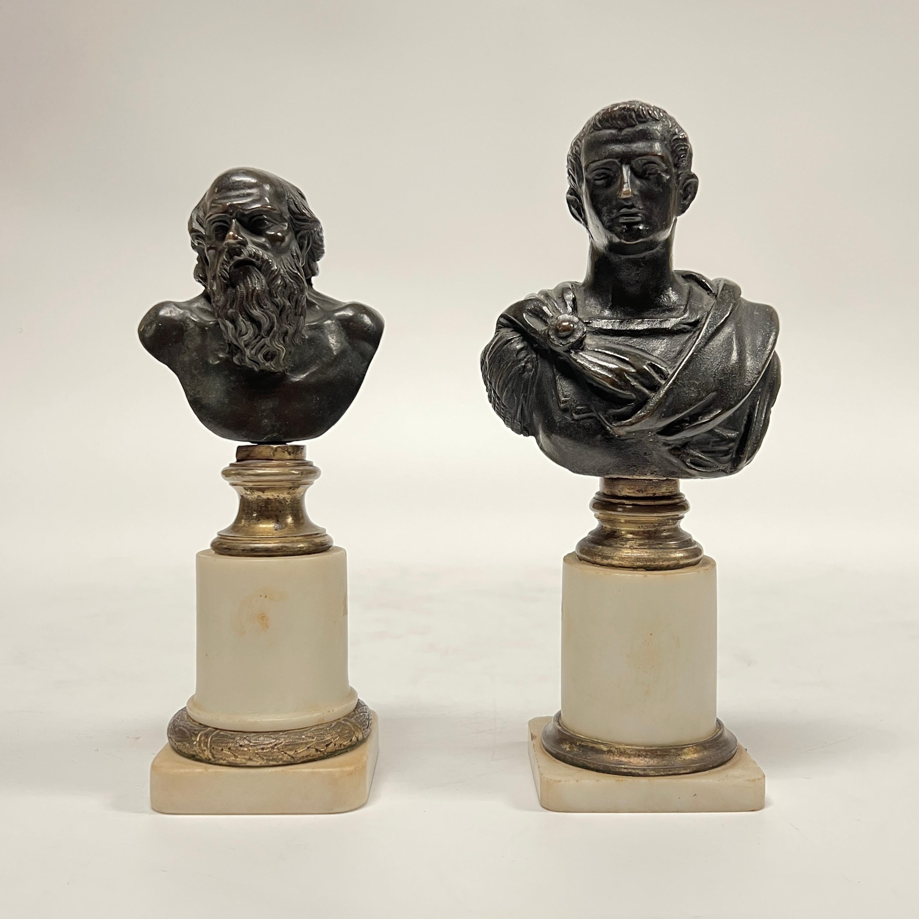 Collection'S di sei (6) busti di bronzo in marmo del Grand Tour di Imperatori Romani in vendita 6
