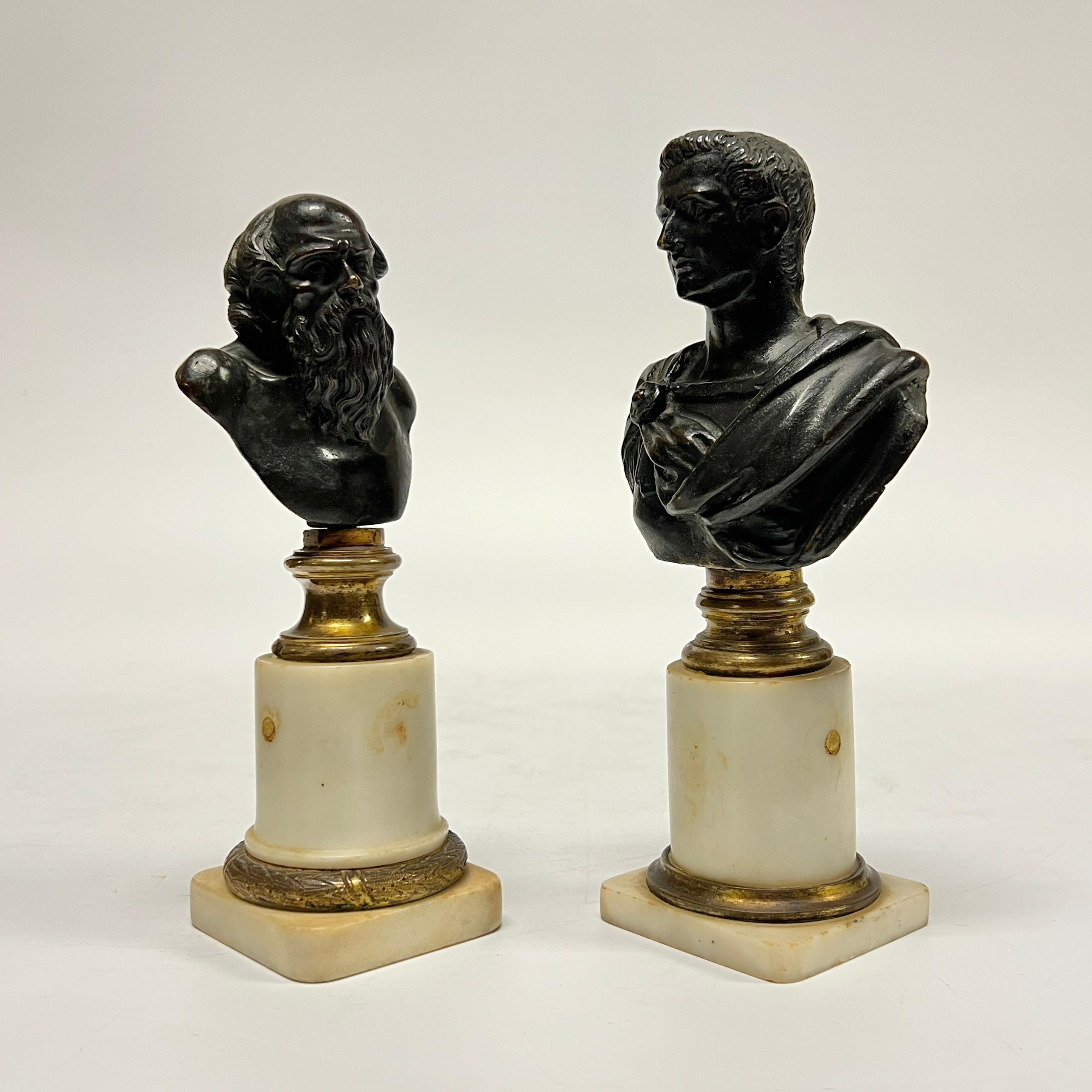 Collection'S di sei (6) busti di bronzo in marmo del Grand Tour di Imperatori Romani in vendita 7