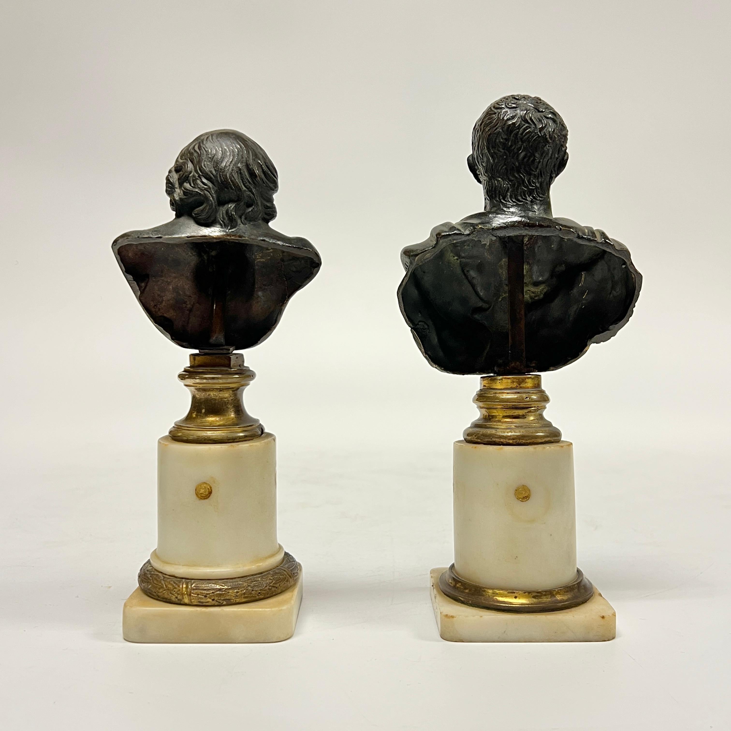 Collection'S di sei (6) busti di bronzo in marmo del Grand Tour di Imperatori Romani in vendita 8