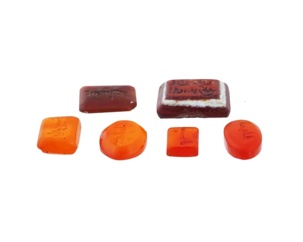 Collection Of Six Ancient Islamic Intaglio Seals In Good Condition For Sale In New York, NY