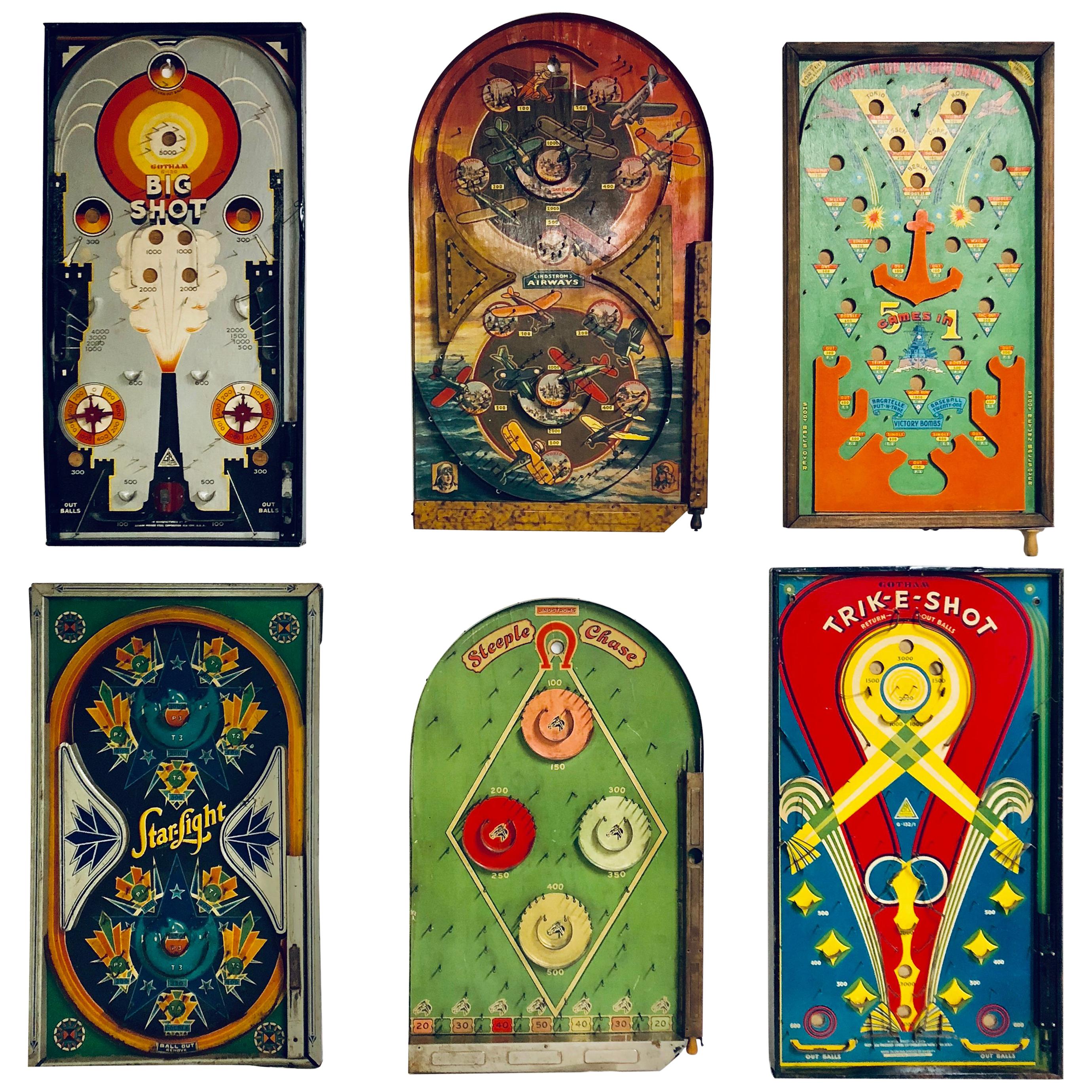 Collection of Six Antique Game Boards, circa 1920-1940