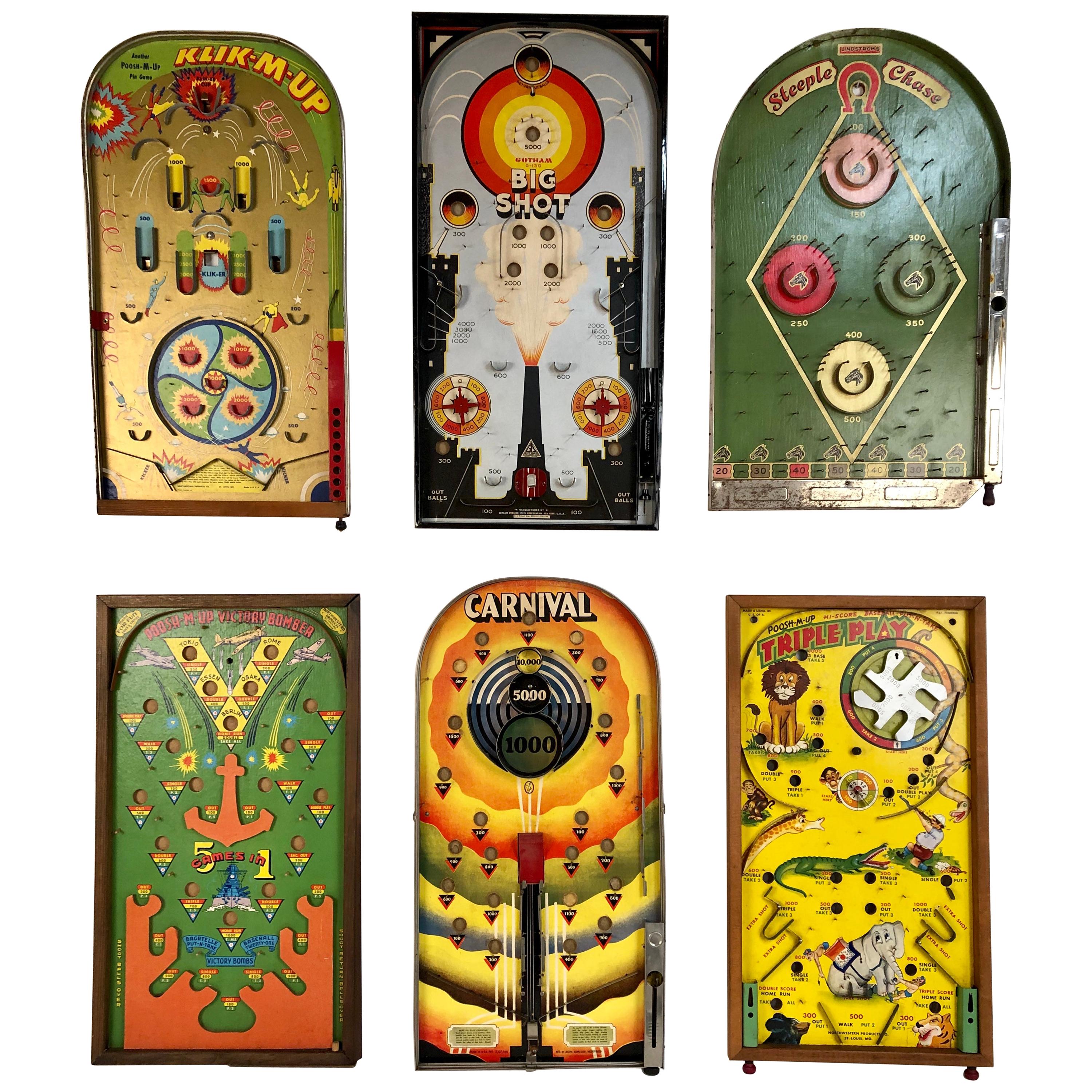 Collection of Six Antique Game Boards, circa 1930-1950