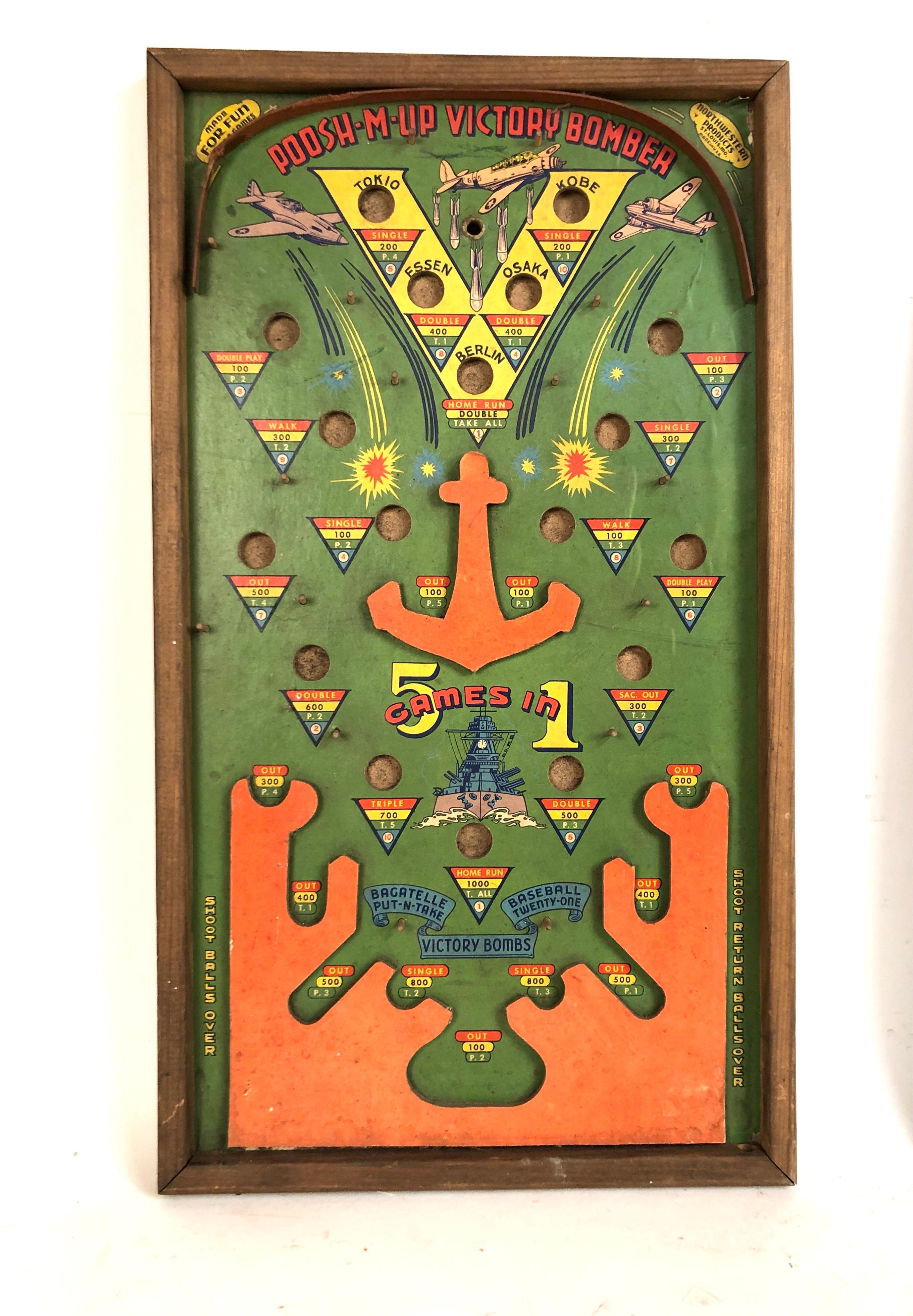 American Collection of Six Antique Table Top Pinball Games, circa 1920s-1940s