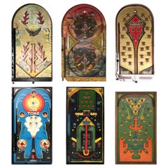 Collection of Six Vintage Table Top Pinball Games, circa 1920s-1940s