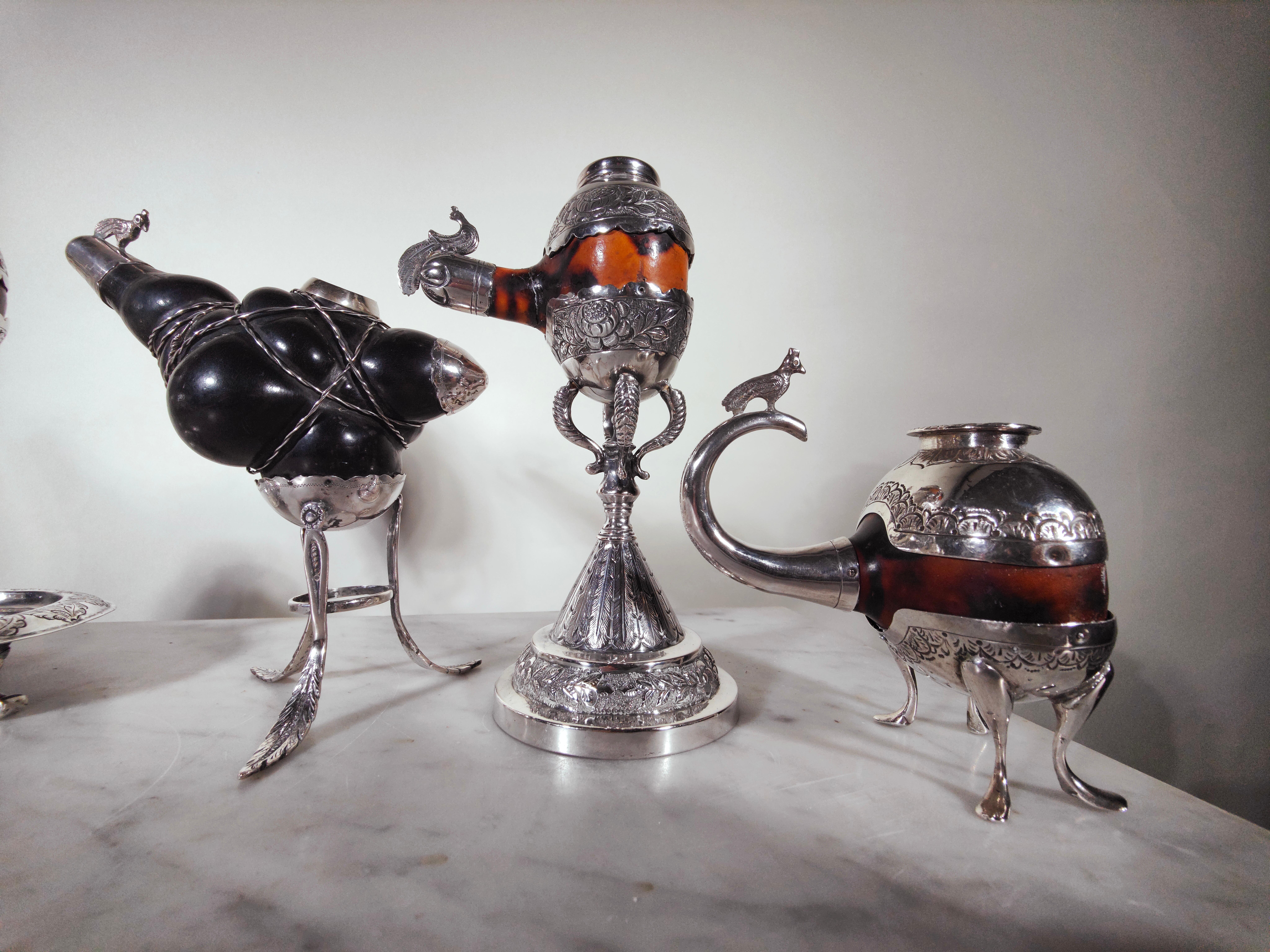 Sterling Silver Collection of Six Colonial Pots in Silver, Eighteenth Century For Sale