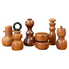 Collection of Six Danish Modern Teak Pepper Mills by Jens Quistgaard for Dansk