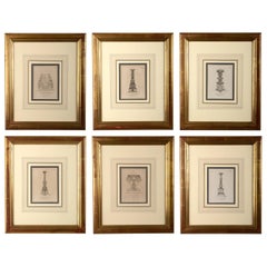 Collection of Six Framed Antique 19th Century Henry Moses Engravings, circa 1811