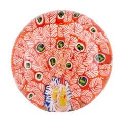 Collection de six presse-papiers en verre multicolores