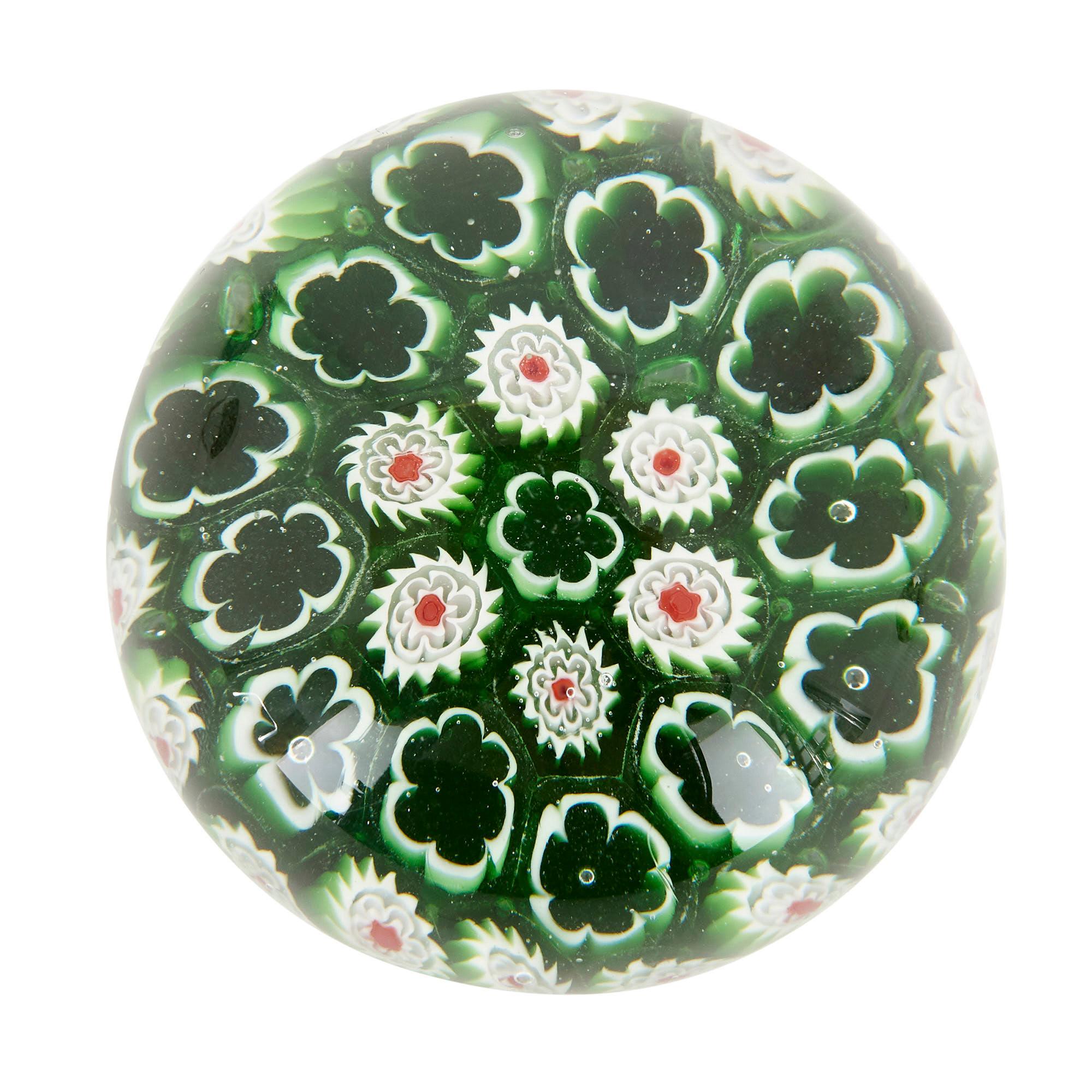 Moderno Collezione di sei fermacarte in vetro multicolore in vendita