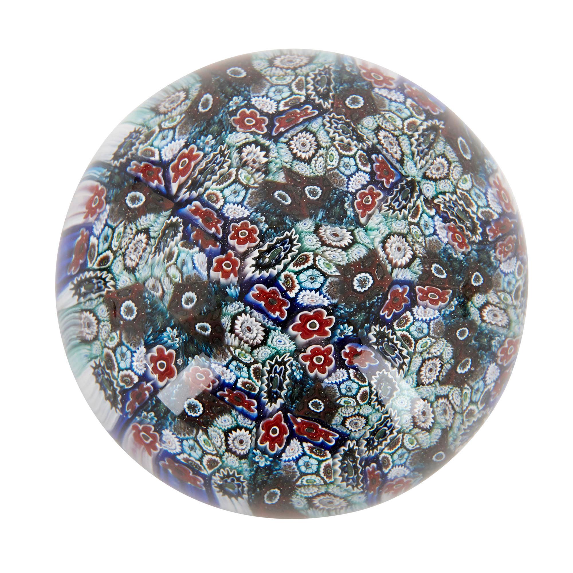 Modern Collection of Six Glass Multicolored Paperweights For Sale
