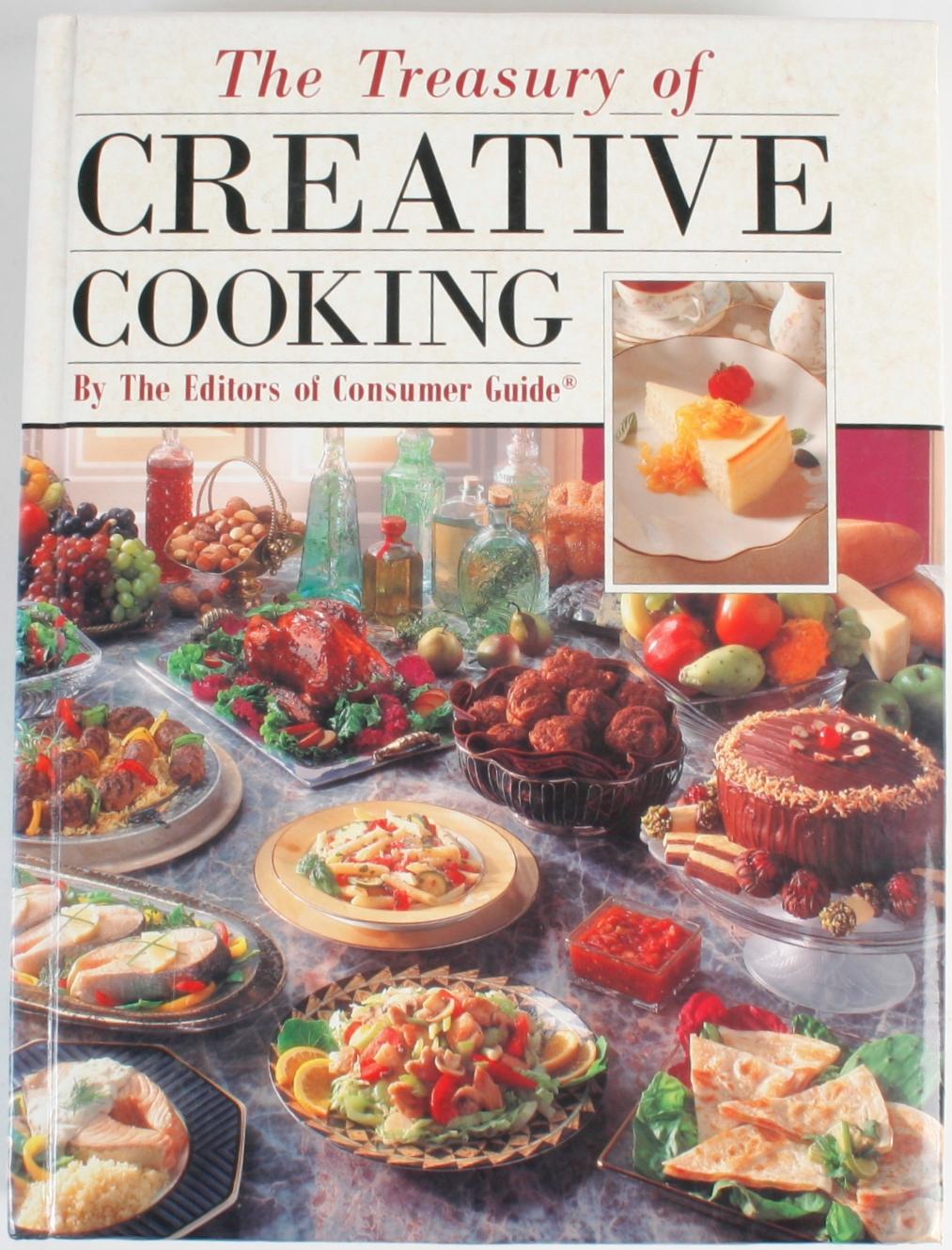 Collection of Six Gourmet Cook Books. 1.) The Treasury of Creative Cooking by the Editors of Consumer Guide. Lincolnwood: Publications International, Ltd., 1992. Hardcover with no dust jacket. 608 pp. A large cookbook with chapters on: Appetizers,