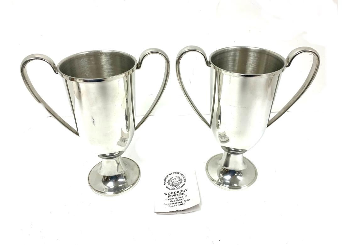 Colección De Seis Copas Trofeo Graduadas De Peltre Woodbury en venta 8