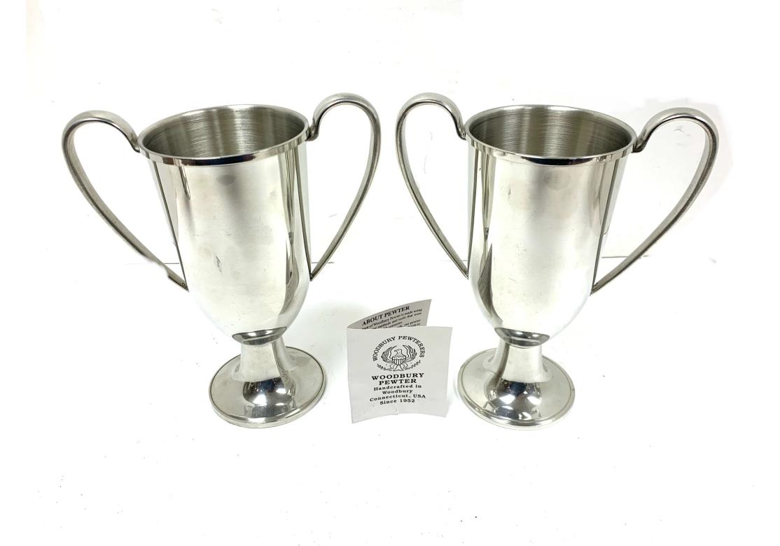 Colección De Seis Copas Trofeo Graduadas De Peltre Woodbury en venta 10