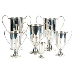 Collection Of Six Graduated Woodbury Pewter Trophy Cups
