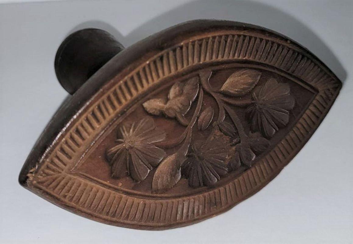 19th Century Collection of Six Hand Carved Butter Stamps For Sale