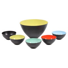 Collection of Six Krenit Bowls by Herbert Krenchel, Made in Denmark, 1950s