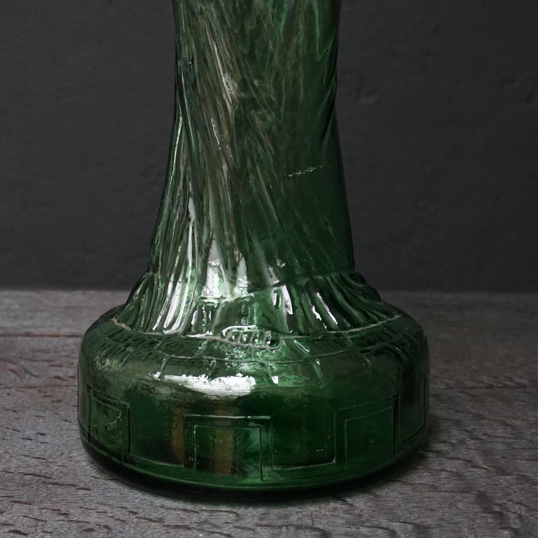 Collection of Six Large 1970s Green Glass Italian Chianti Bottles at